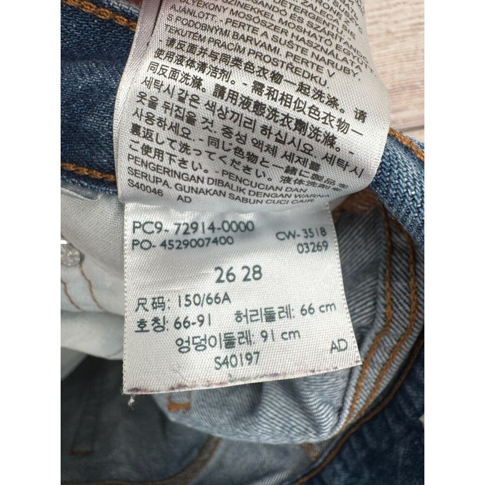 Levi's Premium 501 Moto Crop Straight Jeans Women's 26x28 Blue/Gray/Tan - Picture 10 of 15